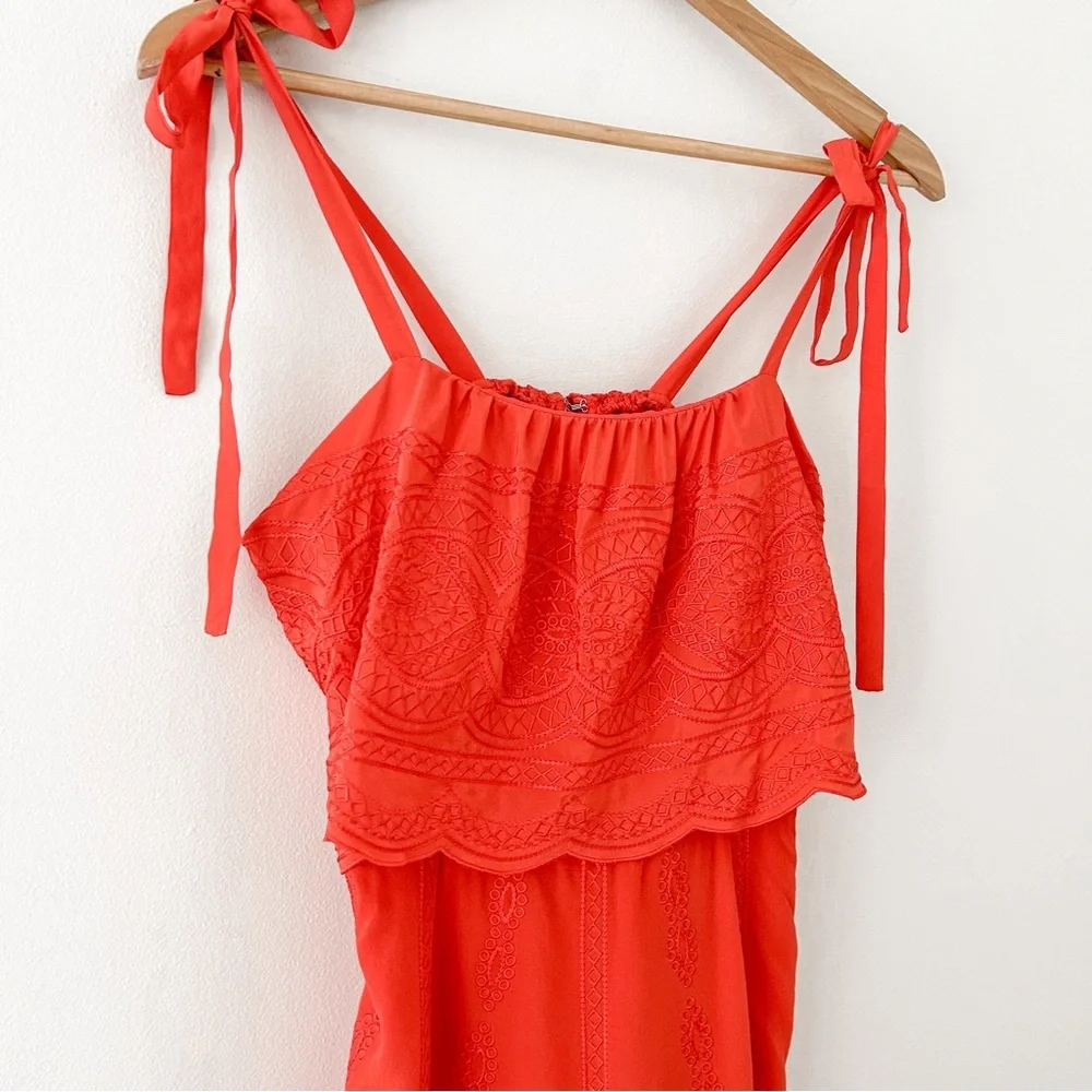 Parker 100% silk red mini dress size s - Picture 5 of 10
